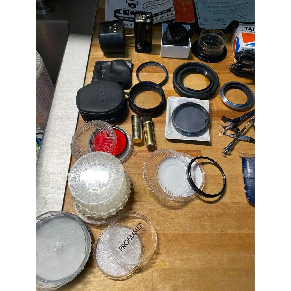 Vintage Camera Lens Accessories Lot Filters Adapters Nikon Tamron Promaster